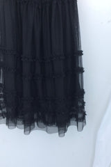 Cloud chiffon frill long skirt