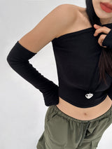 [WARMER SET] ヒップウォーマーキュート＆セクシークロップドフィットTシャツ - 2 COLOR