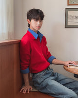 Carnel Mild Collar Knit Cardigan
