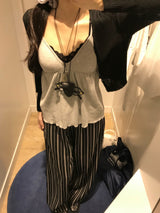 Sunday Home Stripe Lounge Button Wide Pants