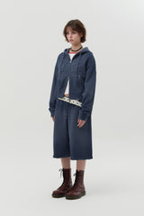 ヴィンテージウォッシングスタッドポイントハーフパンツ [NAVY]