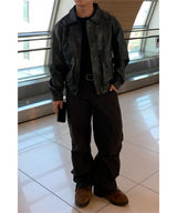 Vintage Curve Leather Jacket