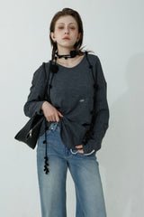 ULTRA WARM LONG T-SHIRT_CHARCOAL
