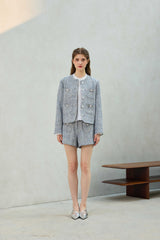 CHERISH TWEED JACKET / SKY BLUE