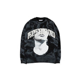 ダメージオーバースウェットシャツ (BLACK)