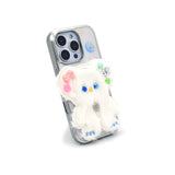 SUN CASE BEADS BEAR WHITE CREAM (GLOSSY SILVER)