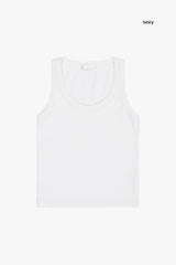 Double layer ribbed sleeveless top