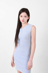 シンプルノースリーブミニワンピース Blue