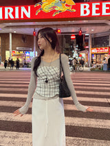ケビン シースルー Vネック 長袖Tシャツ
