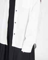 A Drop High neck Shirt - White