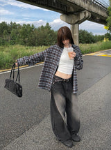 Petal ヴィンテージサンドウォッシュデニムワイドパンツ