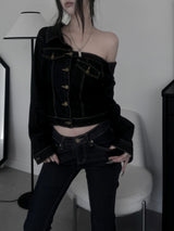 unbalanced denim shirt