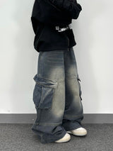  retro denim cargo pants