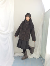 highneck puffy fur jacket