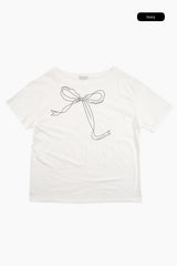 Ribbon unbalanced t-shirt