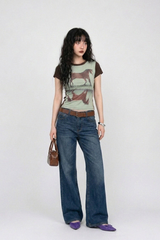 DOTTED HORSE GRAPHIC SLIM TEE