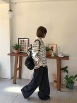 ケンタリーストライプカラーオーバーウールニット