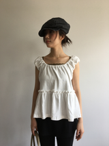 Drop ribbed lace sleeveless top (7color) 