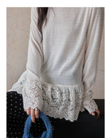 Romance Lace High-neck Knit Top