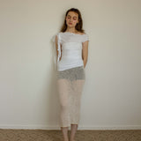 ONE SHOULDER RUFFLE TRIM TOP / WHITE