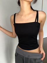 スキャニー スクエア レイヤード ベーシック キャミトップ 4カラー