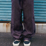 インディアンダブルニーデニムパンツ / Maroon black
