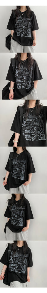 Epit ドゥードゥル半袖Tシャツ