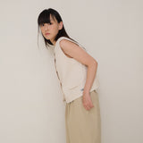 Cream Tweed Button Vest