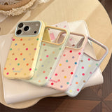 ドーパミン カラー ポルカドット ソフト アイフォン ケース (iPhone 13–17 Series)