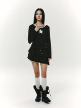 STRING TIED L/S BLACK