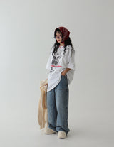 ローズレタリングフォーシーズンボクシー半袖Tシャツ