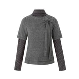 Grunge Layered Polka Dot Sweatshirt