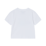 25SS FLAME LOGO SHORT CROP SLEEVE T-SHIRT WHITE