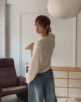 Muron Boucle Round Long Sleeve Knit