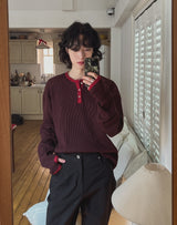 Kinji Waffle Henley Neck Warmer Long Sleeve T-shirt