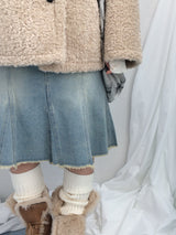 highneck puffy fur jacket