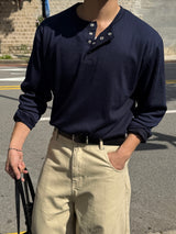デリヘンリーネックロングスリーブTシャツ