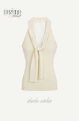 Lady Twist Back Lace Sleeveless Knitwear