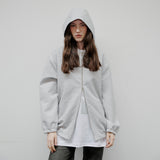 [Unisex] フーディーレオパードジャンパー Grey