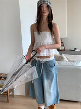 SMOKE PUNCHING BLOUSE TOP