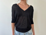 sheer v neck tee