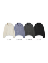 [Unisex] Daisy punching hood zip up(4color)