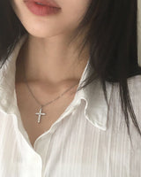 Liquid Cross Cubic Necklace