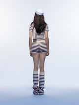 EmohaY2K Pink striped basic versatile cute leg warmers