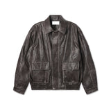 Washing big pocket leather jacket