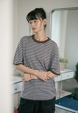 26SS★ Cat Stripe Ringer Tee