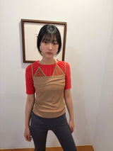shirring neck tee