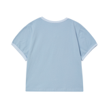 25SS スネークイニシャルリンガークロップ半袖Tシャツ スカイブルー