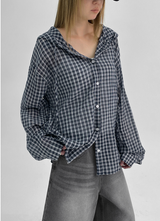 [MADE] Shrut Check Summer Loose Fit Hooded Shirt