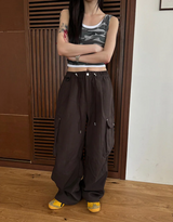 [Unisex]ダーツカーゴワイドパンツ(2color)